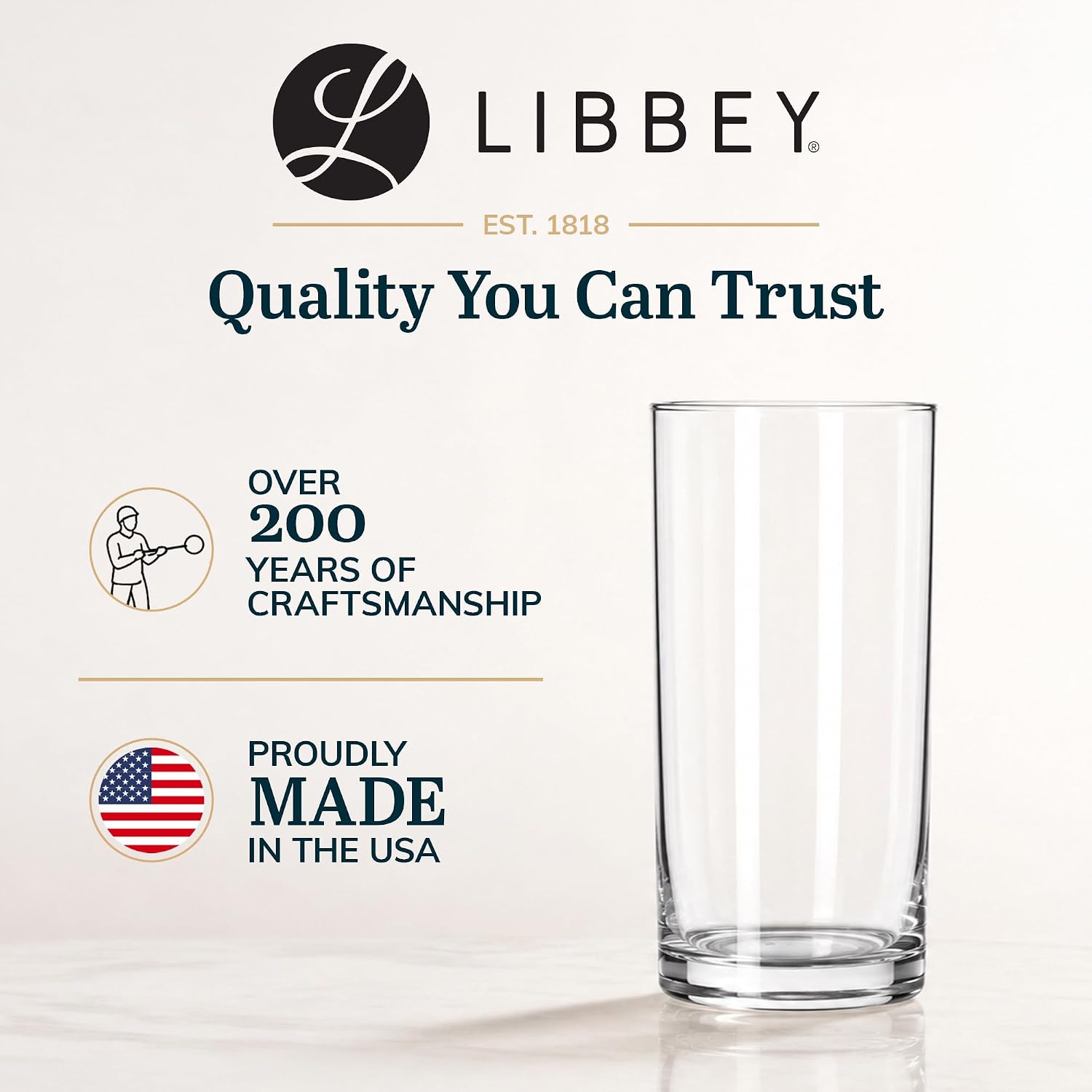 Libbey Heavy Base Drinking Glasses Set of 8, 15.5 Oz Elegant, Weighted Clear Water Glasses, Dishwasher Safe Glass Cups Set for Parties, Birthdays - Image 8