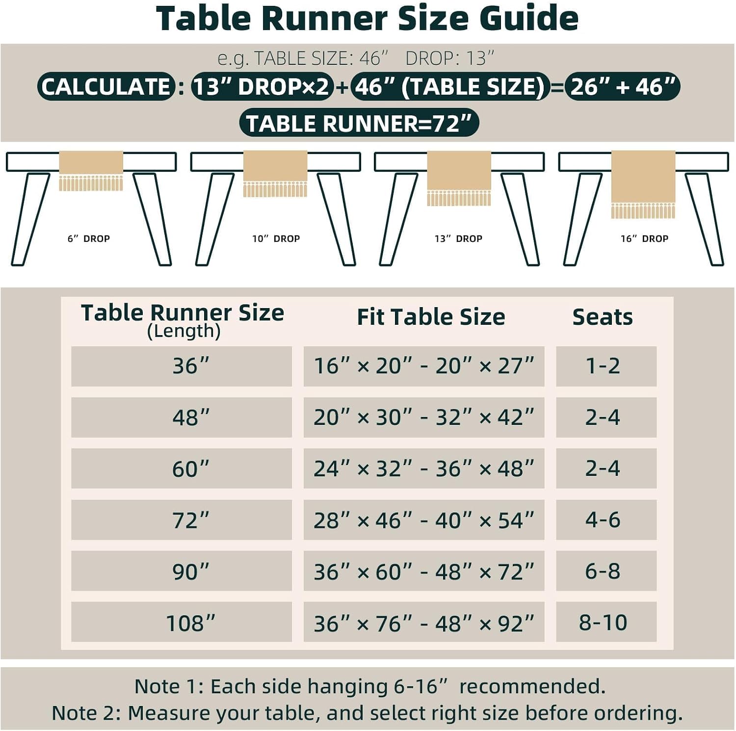 FEXIA Boho Table Runner for Home Decor with Tassels 72 Inches Farmhouse Long Pottery Barn Furniture Rustic Macrame Burlap Table Decoration for Living Room Bridal Shower (12x72 Inches) - Image 3