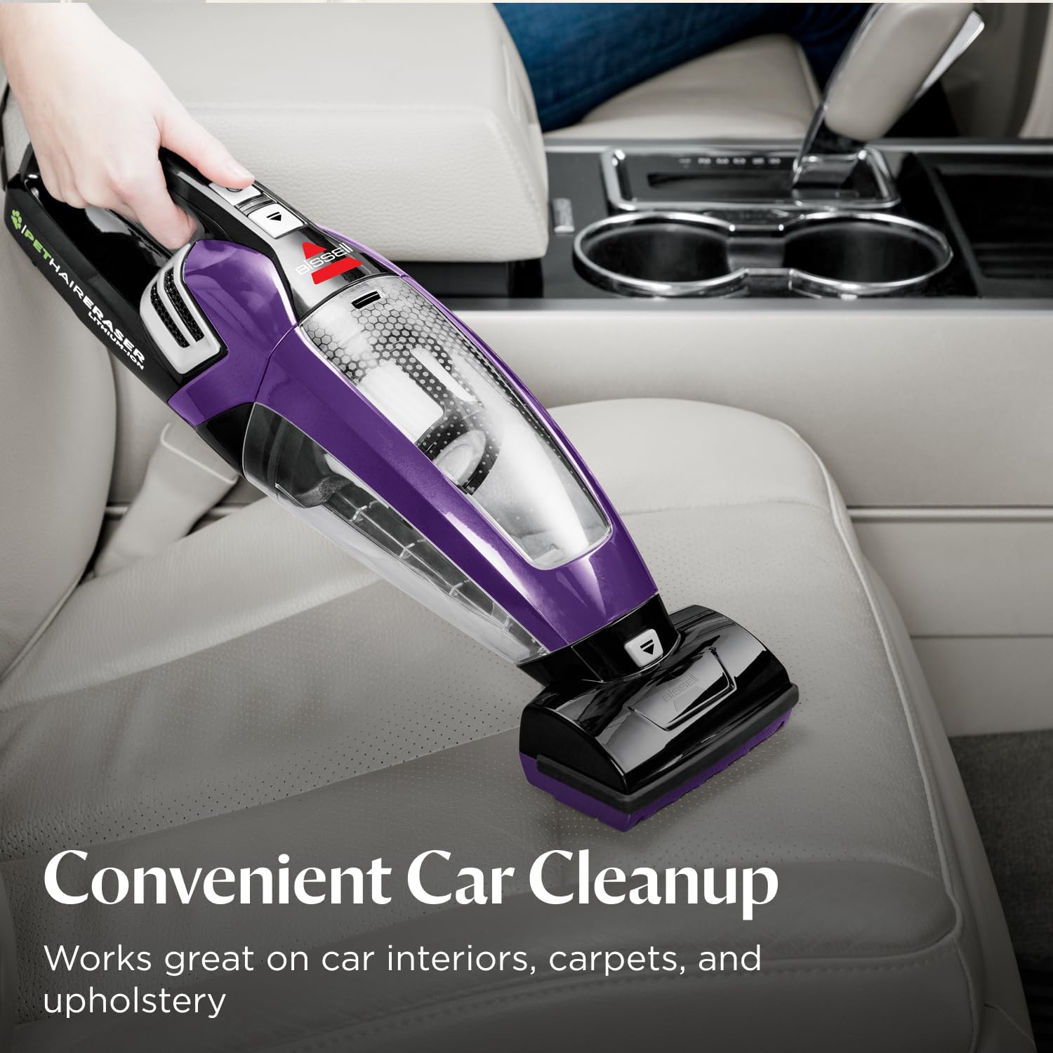 Bissell Pet Hair Eraser Cordless Hand Vacuum, Lithium Ion, Home, Auto, and Pet Vacuum, Easy-Empty Dirt Bin, Upholstery Tool, Brush Tool, and Crevice Tool Included, 2390A - Image 2