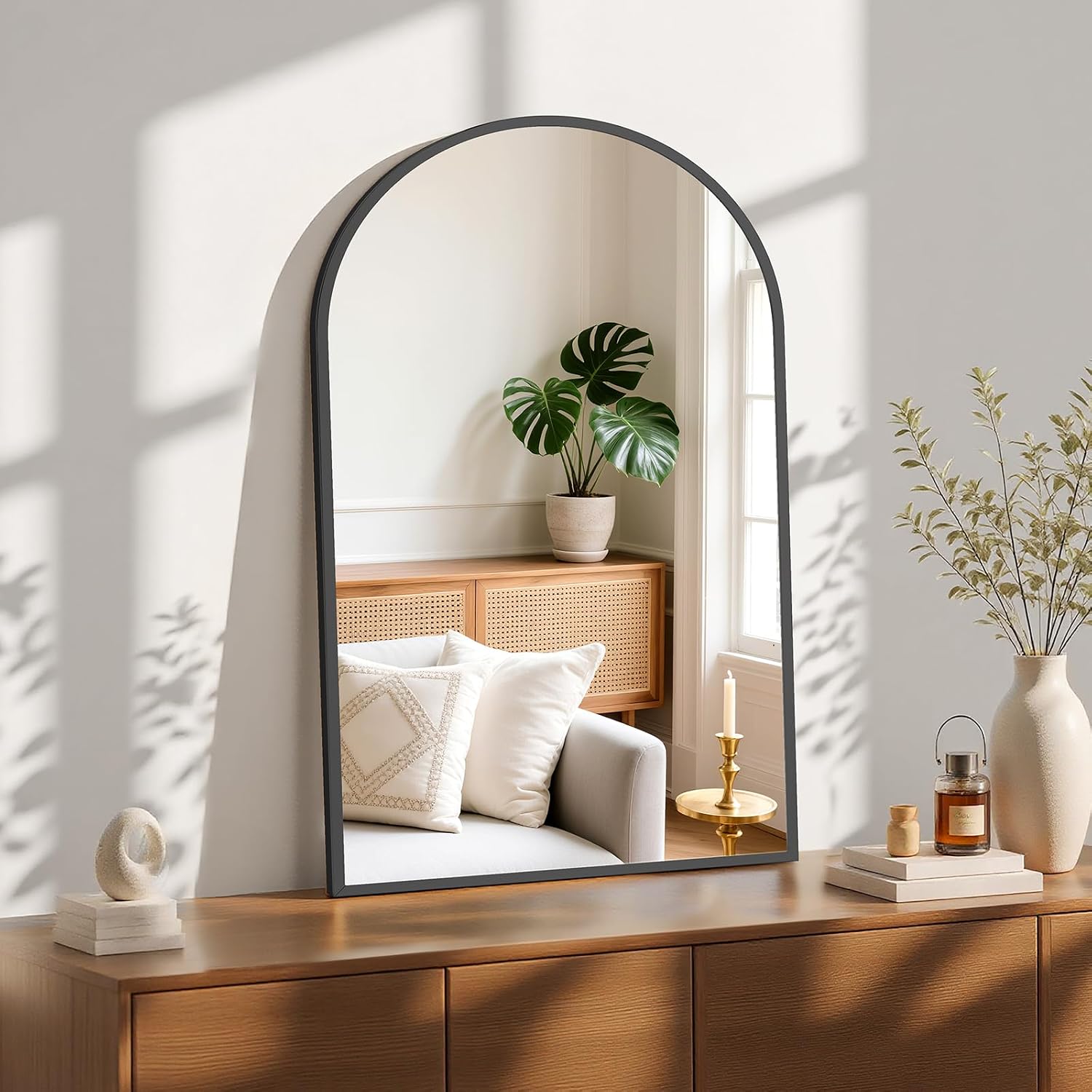 Sweetcrispy 24"x36" Arched Black Bathroom Mirrors for Wall | Bathroom Mirrors for Over Sink, Metal Framed with HD Shatter-Proof Glass for Entryway, Bedroom, Home Decor - Image 5