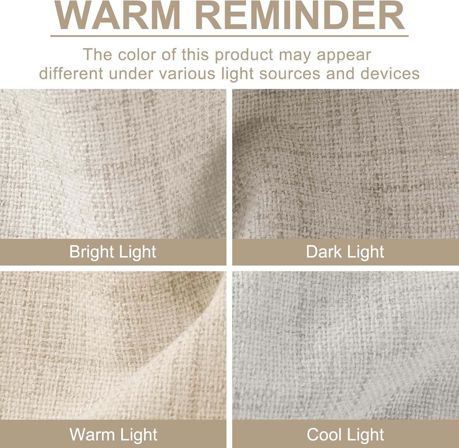 100% Blackout Shield Linen Textured Total Blackout Curtains for Bedroom 84 Inches Long, Back Tab/Rod Pocket Living Room Drapes, Thermal Insulated Blackout Curtains 2 Panels Set, 50" W x 84" L, Cream - Image 8