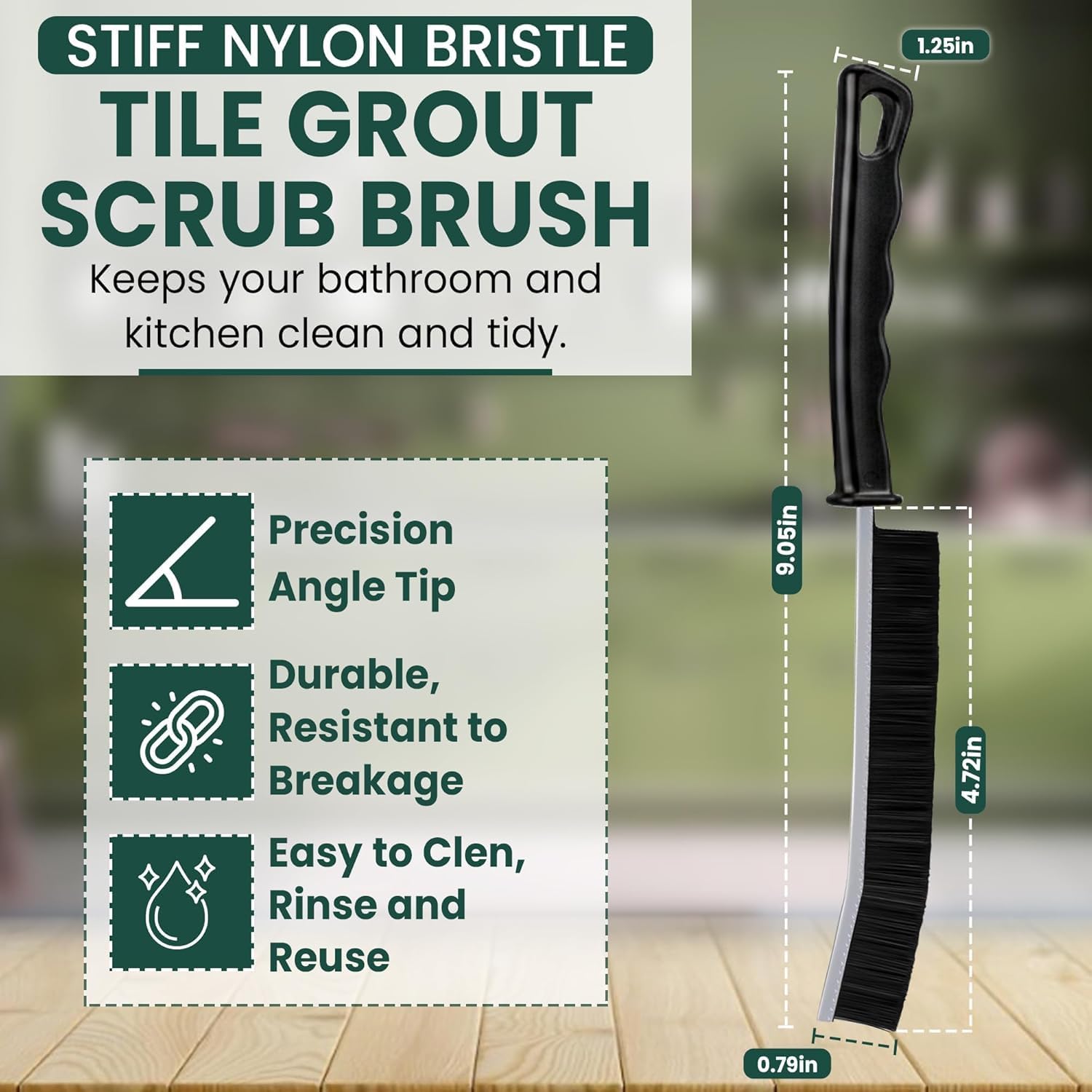 Crevice Cleaning Brush Set – 6Pcs Hard Bristle Cleaning Tools for Grout, Tile Floors, Gaps & Narrow Spaces – Small Grout Scrub Brush for Cleaning Bathroom, Shower, Window Tracks, Kitchen - Image 3