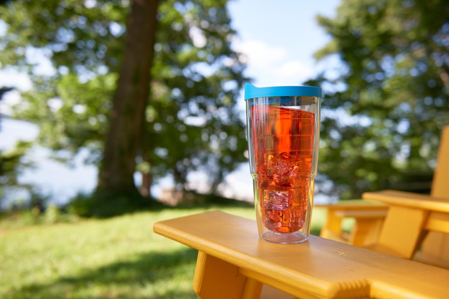 Tervis Clear & Colorful Lidded Made in USA Double Walled Insulated Tumbler Travel Cup Keeps Drinks Cold & Hot, 24oz, Clear Lid, 1 Count (Pack of 1) - Image 2