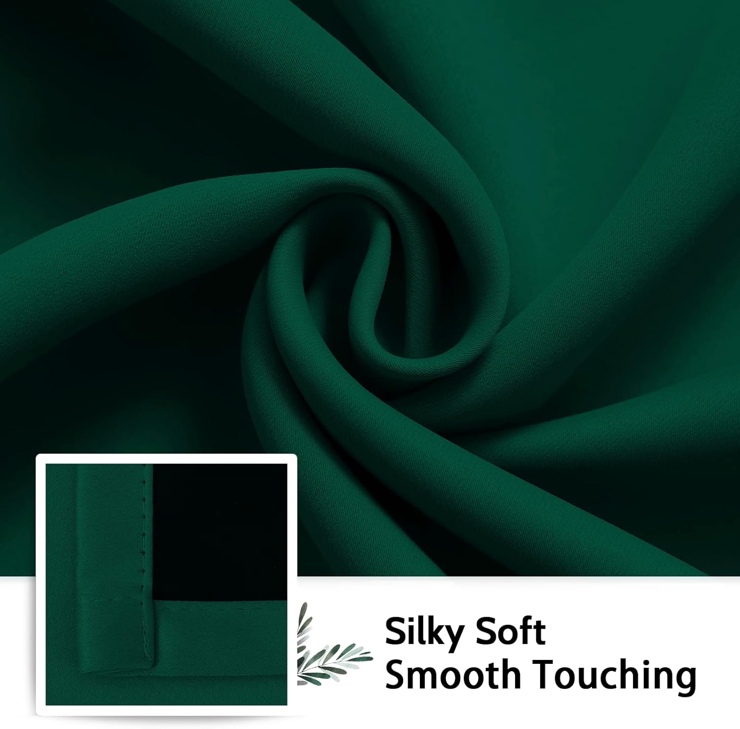SimpleHome 100% Blackout Curtains for Bedroom,Thermal Insulated Grommet Window Drapes Room Darkening Dark Green Curtains for Living Room with Black Back,52 x 84 Inch,2 Panels | Curtains for Bedroom,Thermal Insulated Grommet Window Drapes,Curtains for Living Room with Black Back,52 x 84 Inch,2 Panels - Image 7