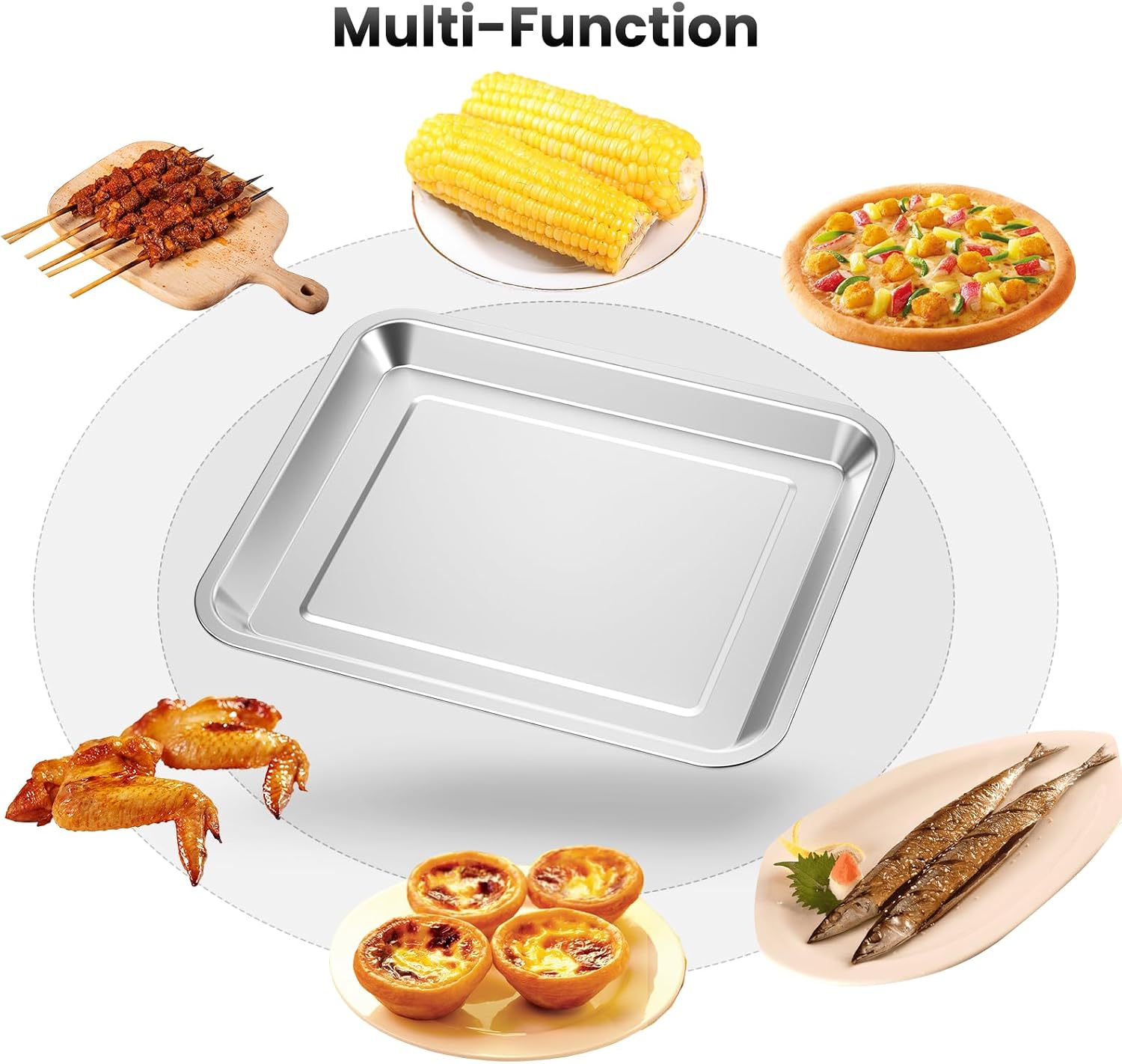 Baking Sheet Pan for Cuisinart Toaster Oven Tray,air fryer tray replacement | 12.4"x11"Stainless Steel for Cuisinart Air Fryer TOA-060/065/070,Toaster Oven Accessories,Cookie & Bread Baking Pan 2 PCS - Image 5