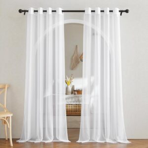 NICETOWN White Sheer Curtains 84 in...