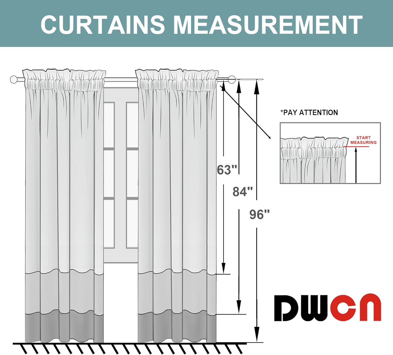 DWCN Blackout Curtains – Thermal Insulated, Energy Saving & Noise Reducing Bedroom and Living Room Curtains, Black, W 42x L 63 Inch, Set of 2 Rod Pocket Curtain Panels - Image 9
