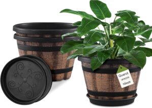 Quarut 3 Pack 10 inch Plant Pots,Wh...
