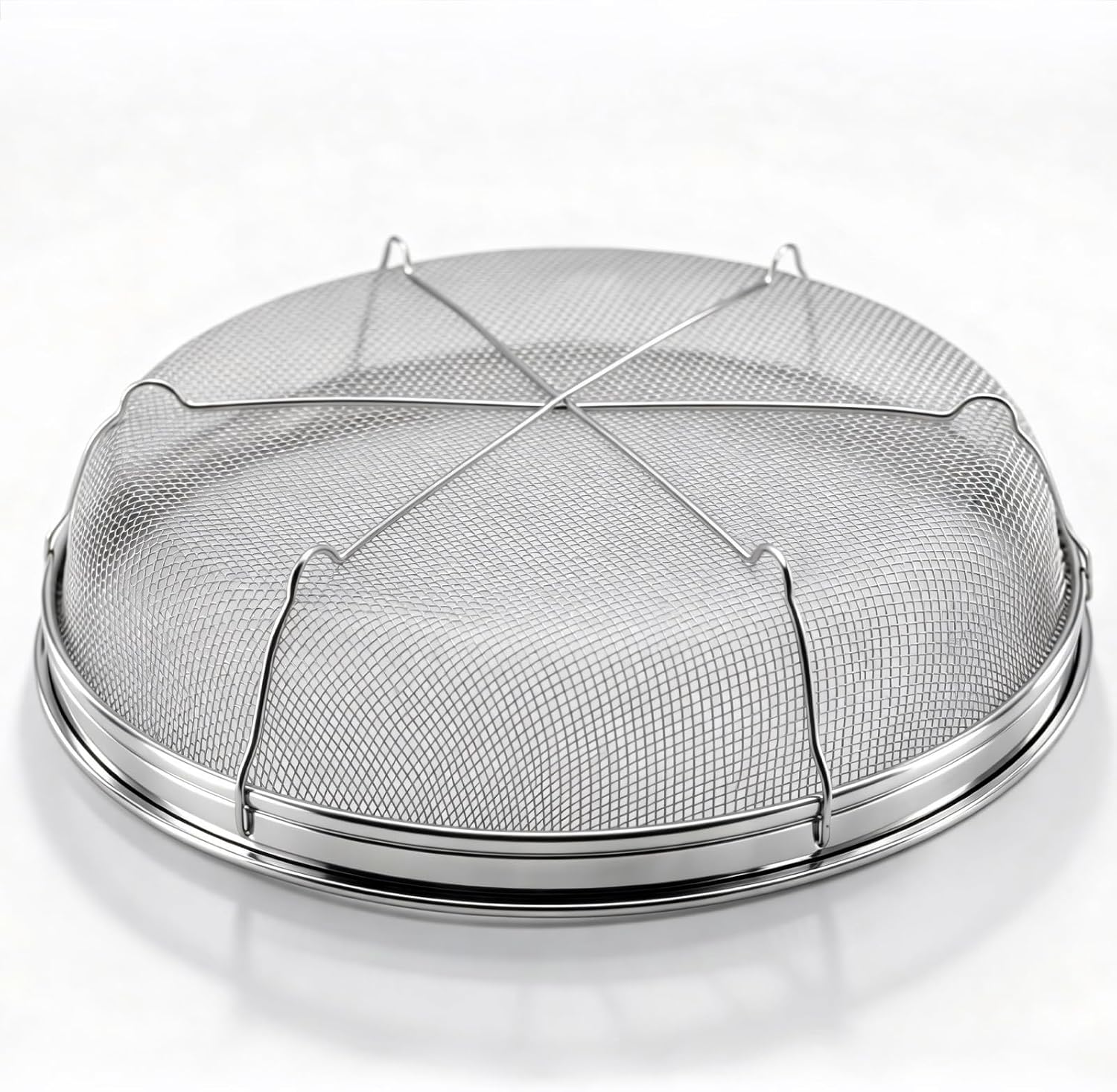 Fine Mesh Strainer for Kitchen, Stainless Steel Colander Bowl for Pasta, Rice, Fruit, Metal Net Baskets with Resting Base - Strain, Drain, Rinse (Diameter 9.84 inch) - Image 2