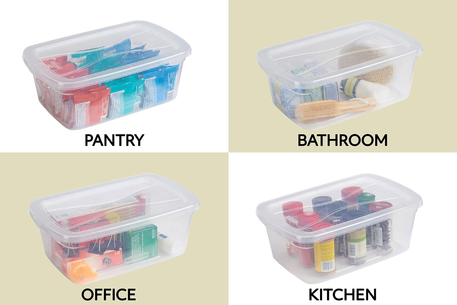 Rubbermaid Cleverstore 6 Qt Clear Storage Bins with Lids, 12-Pack, Stackable, BPA-Free, Made in USA - Image 6