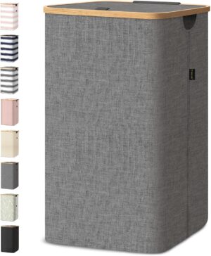 BALEINE Laundry Hamper with Lid, Ta...