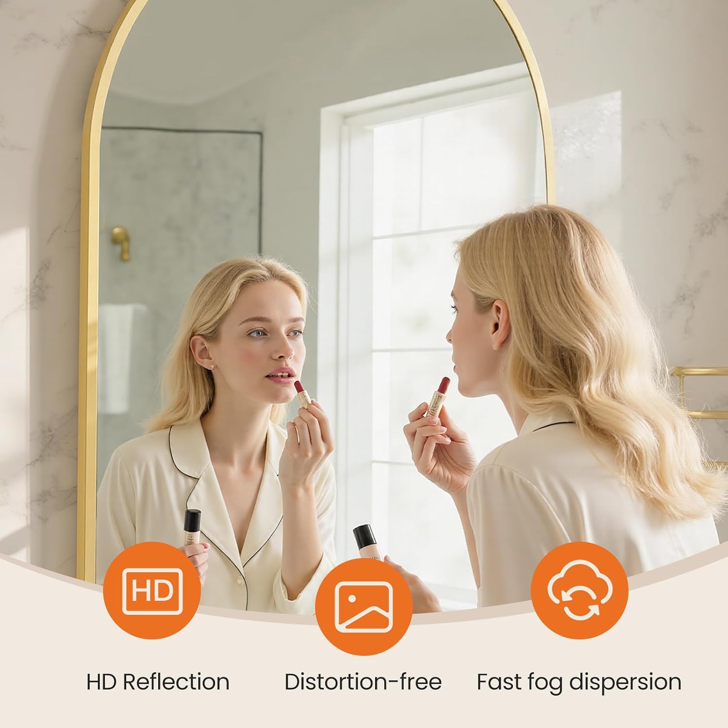 Sweetcrispy 20"x30" Arched Gold Bathroom Mirrors for Wall | Bathroom Mirrors for over sink, Metal Framed with HD Shatter-Proof Glass for Entryway, Living Room, Bedroom - Image 2
