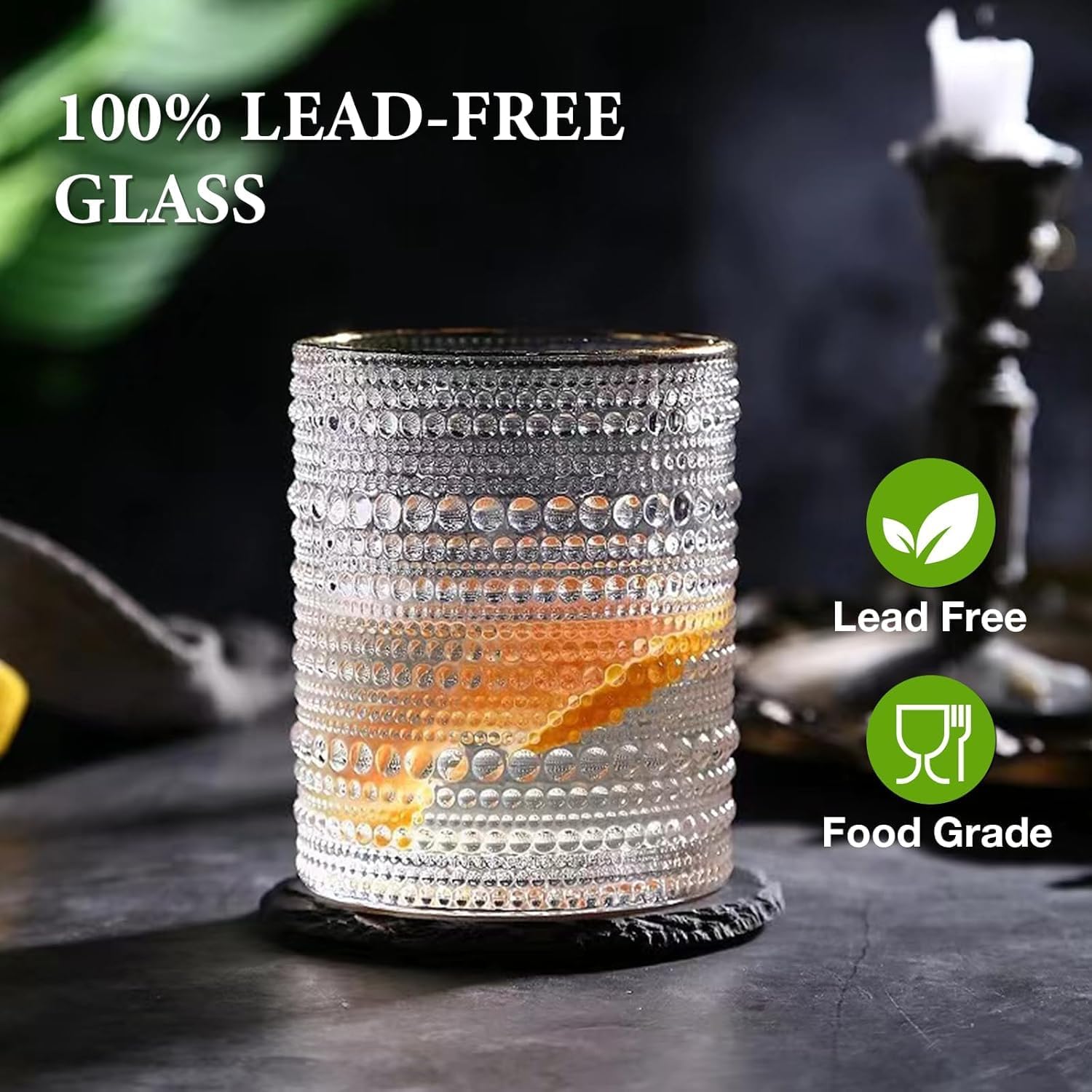 Hlukana Vintage Hobnail Drinking Glasses Set of 8, 12 oz Highball Glasses & 10 oz Cocktail Glasses Set, Kitchen Water Glasses Cup, Bar Tumbler Glassware Set for Beer, Juice, Cocktail, Whiskey, Milk - Image 2