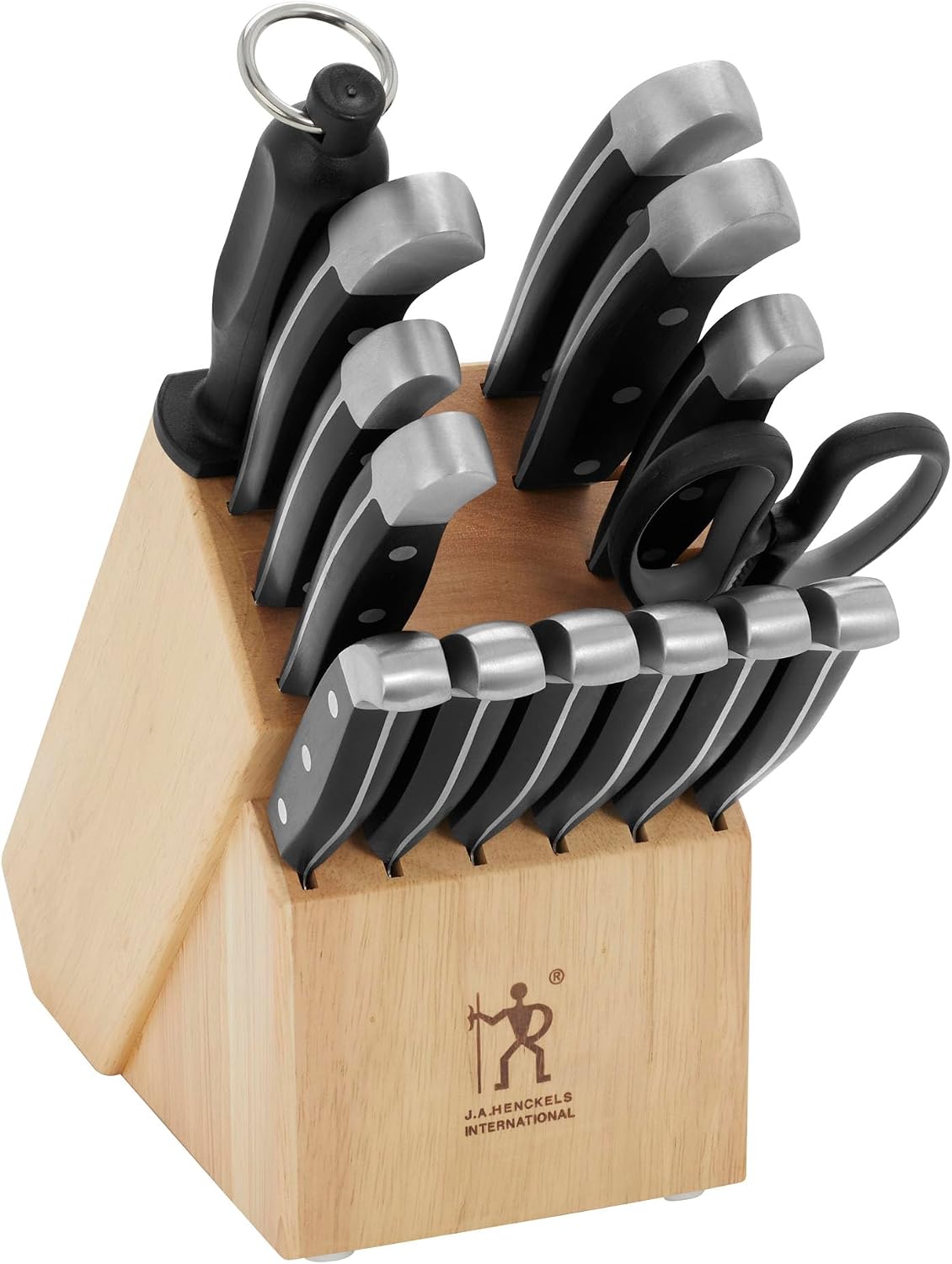HENCKELS Statement Premium Quality 15-Piece Knife Block Set, Natural, Razor-Sharp, German Engineered Informed by 100+ Years of Mastery, Lightweight and Strong, Dishwasher Safe - Image 5