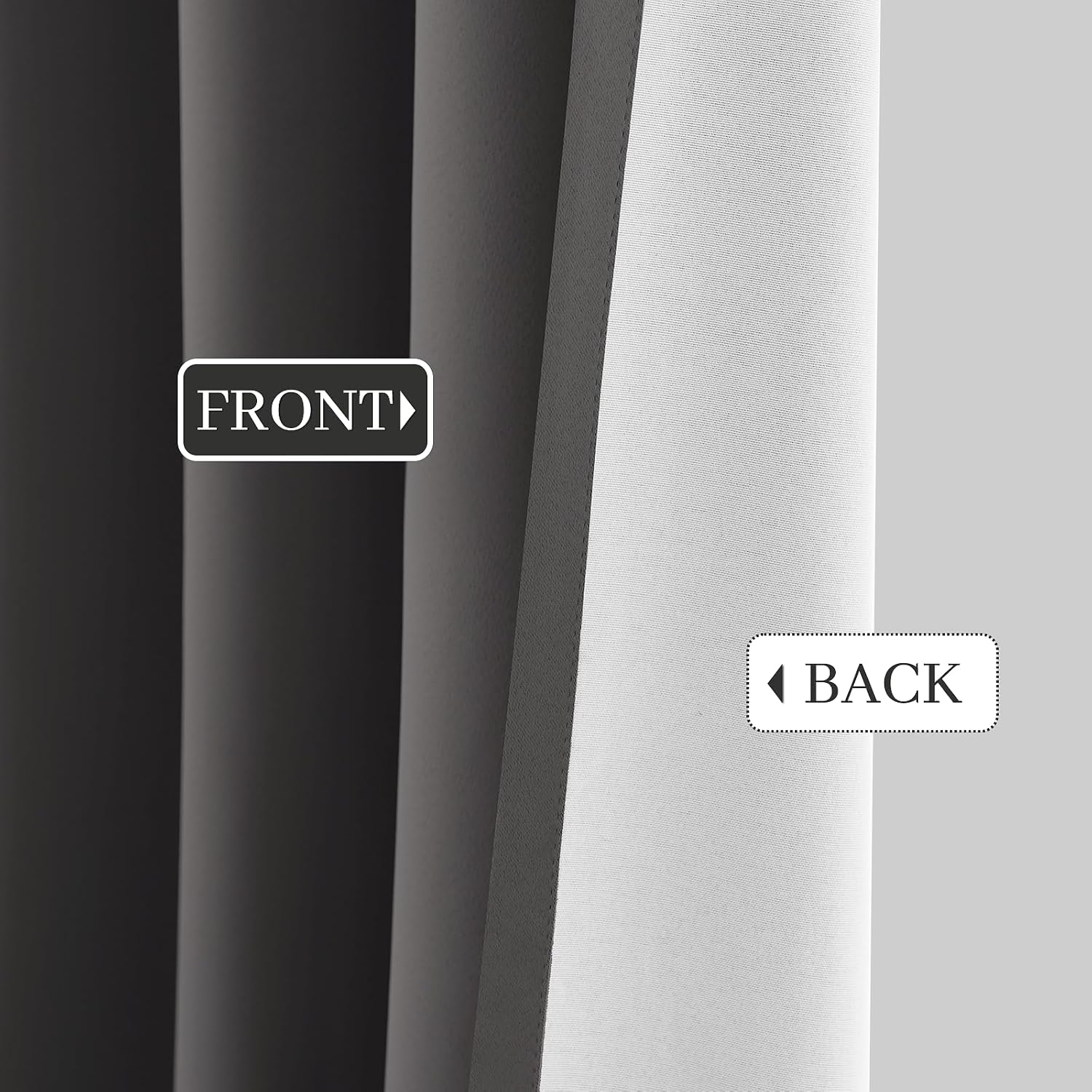 Yakamok Room Darkening 100% Blackout Curtains Grommet Window Treatments with 2 Thick Layers-Charcoal Grey Thermal Insulated Drapes Set of 2 Panels for Bedroom Living Room 52 Inches by 84 Inches Length - Image 9