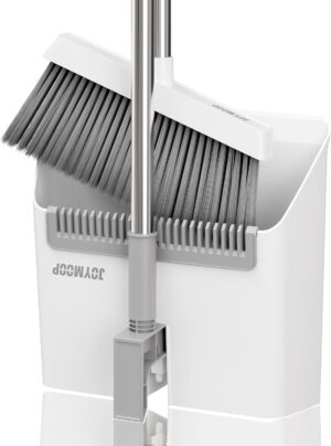 JOYMOOP White Broom and Dustpan Set...