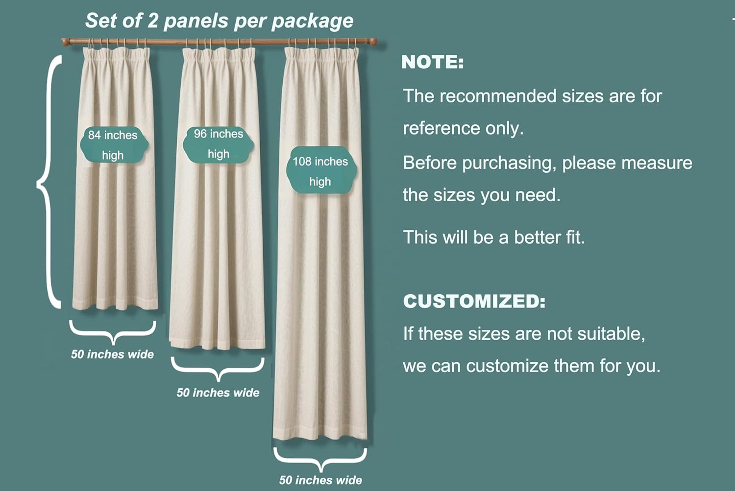 VisionaryHomeDesign Ivory Cream Cotton Blend Curtain Panels with Trim Design, Pinch Pleat Curtains, Blackout Curtains for Sliding Patio Doors Bedroom (Set of 2) (52W x 96L) - Image 8