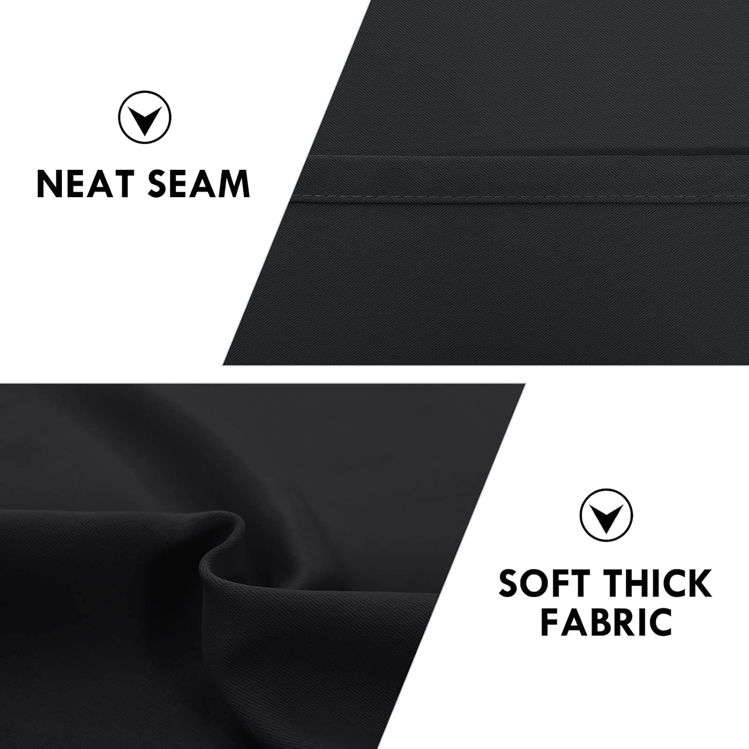 DWCN Blackout Curtains – Thermal Insulated, Energy Saving & Noise Reducing Bedroom and Living Room Curtains, Black, W 42x L 63 Inch, Set of 2 Rod Pocket Curtain Panels - Image 6