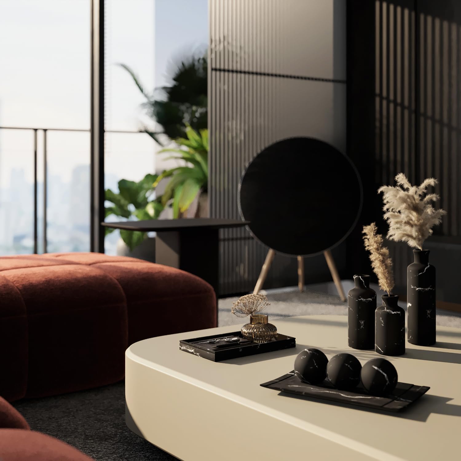 Creative Scents Black Marble Look Home Decor Bowl and Orb Set - Coffee Table Decor for Living Room - Centerpiece Table Decorations for Dining Table, Kitchen Counter, Foyer - Elegant House Decoration - Image 8
