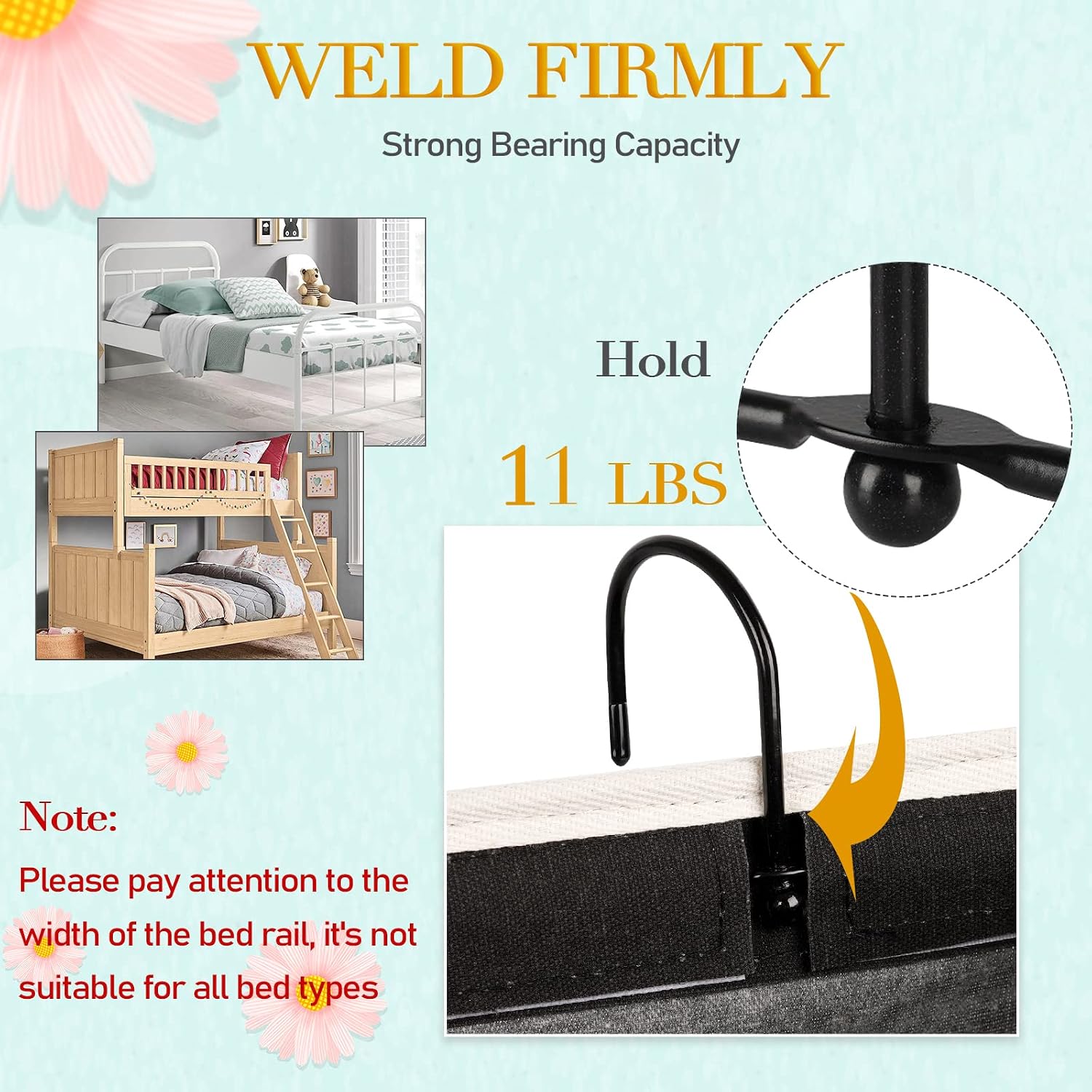 Bedside Storage Caddy/Bedside Hanging Storage Bag for Headboards Bunk Beds Dorm Rooms Book Phone Magazine Holder (Black) - Image 2