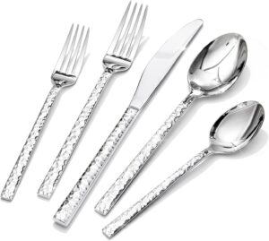 KINGSTONE 40 Piece Hammered Silverw...