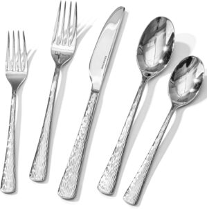 KINGSTONE Hammered Silverware Set, ...