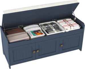HOMEFORT 41.3″ Shoe Bench wit...