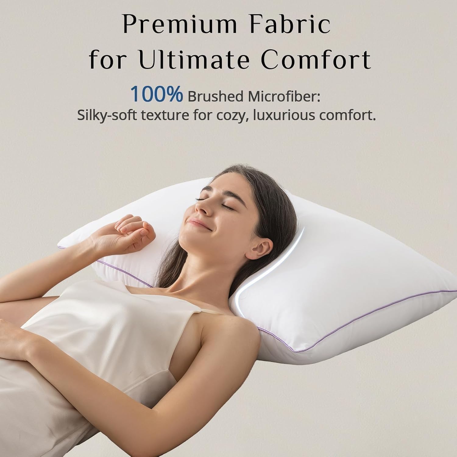 JOLLYVOGUE Pillows King Size Set of 2, Washable Supportive Firm Full Size Bed Pillows with Oeko-Tex Certified Down Alternative Fill, Luxury Hotel Quality for Side, Back, and Stomach Sleepers - Image 4
