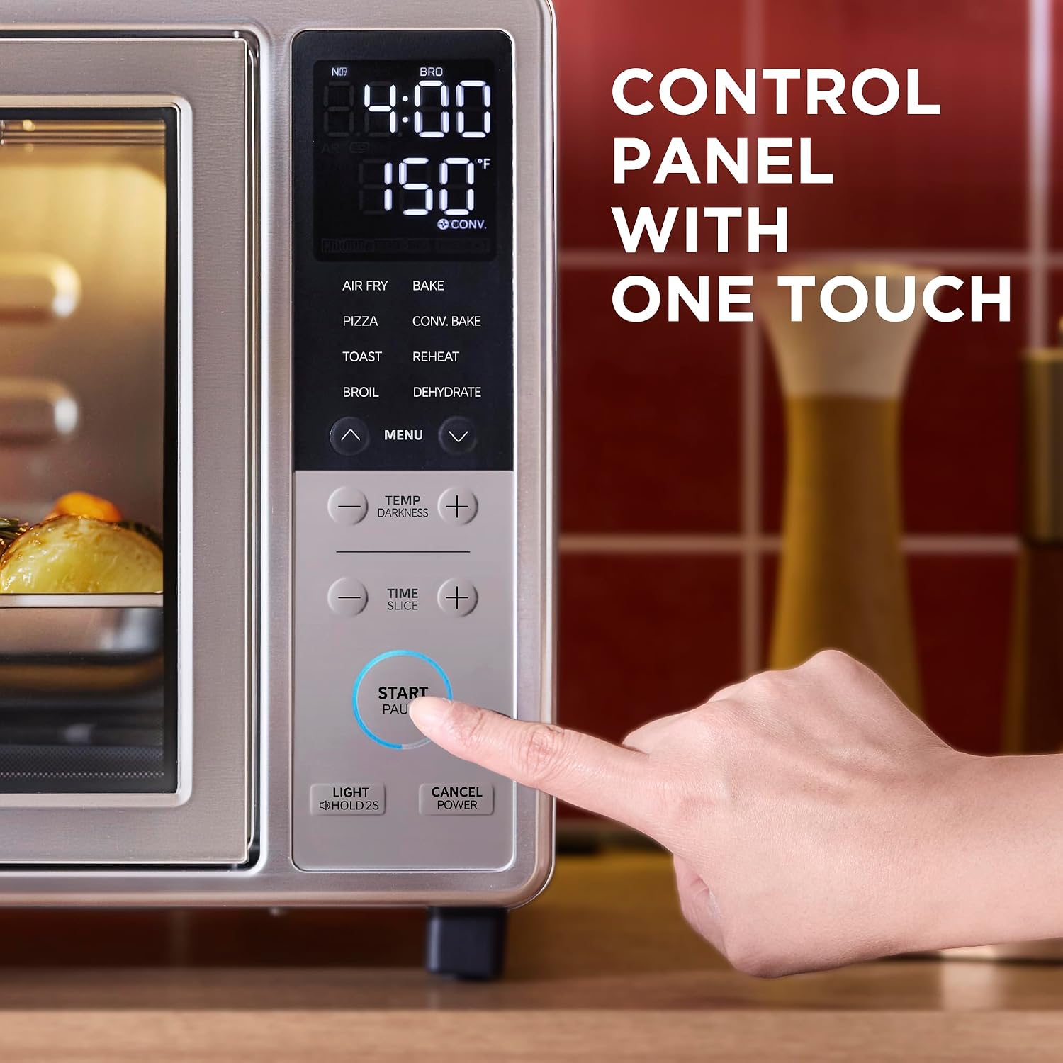 Midea Flexify Slim 8-in-1 French Door Toaster Oven Air Fryer Combo, Compact Countertop Oven with Infrared SpeedHeat, 25 Quart Capacity, Stainless Steel - Image 6