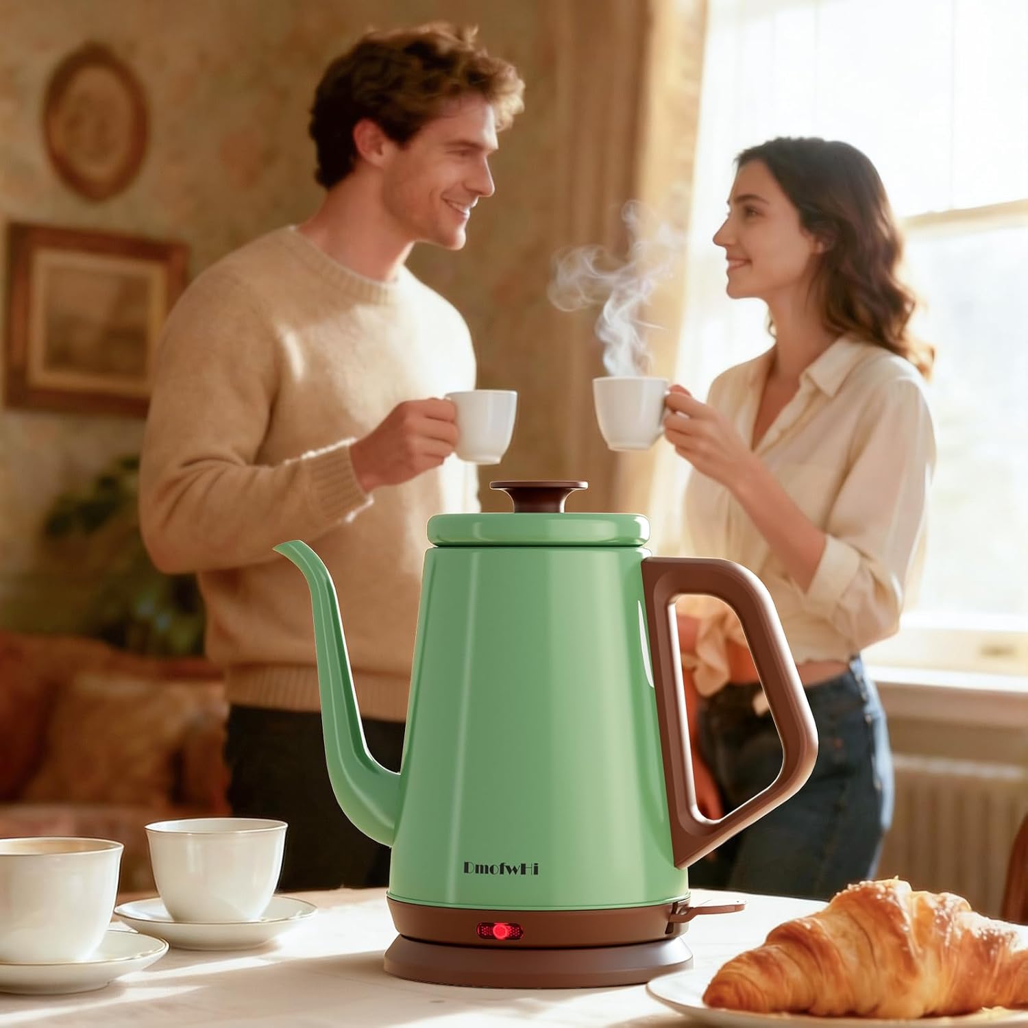 DmofwHi Gooseneck Electric Kettle(1.0L), 100% Stainless Steel BPA Free Classic Pour Over Coffee Kettle | Tea Kettle - Green - Image 8