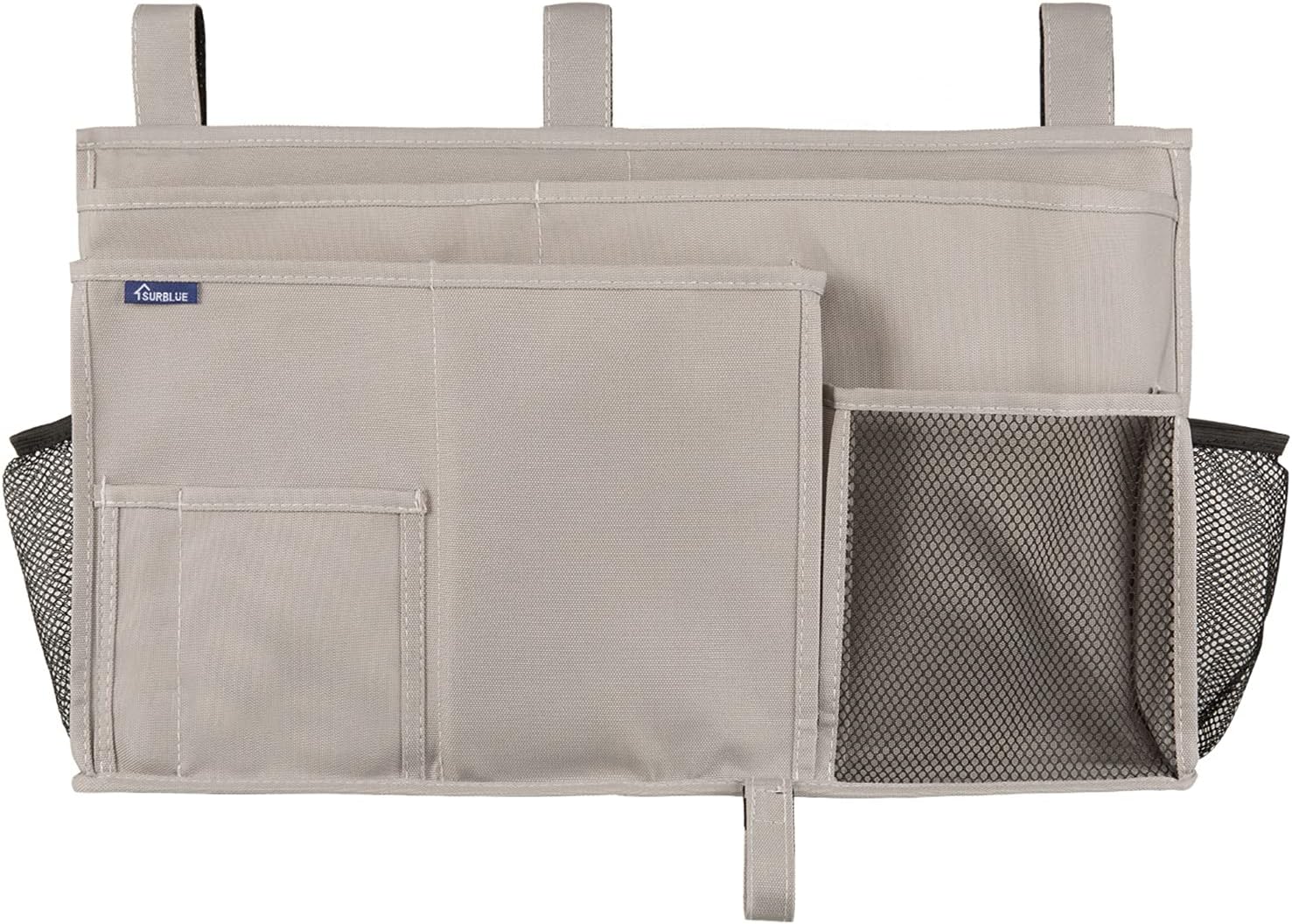 Surblue Bedside Caddy Hanging Bed Organizer Storage Bag Pocket for Bunk and Hospital Beds, College Dorm Rooms Baby Bed Rails,Camp (8 Pockets),Gray - Image 3