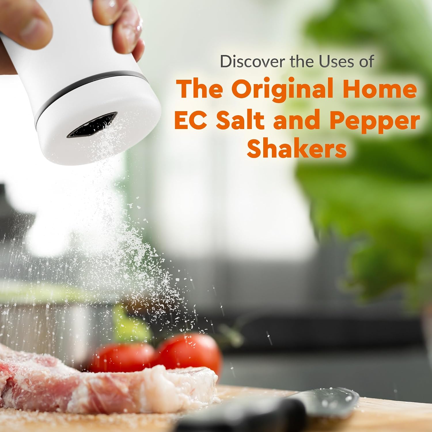 HOME EC Original Salt and Pepper Shakers Set with Adjustable Pour Holes - Black and White Salt Shaker and Pepper Shaker - Farmhouse Spice dispenser for salts, Ground peppercorn and spices - Image 6