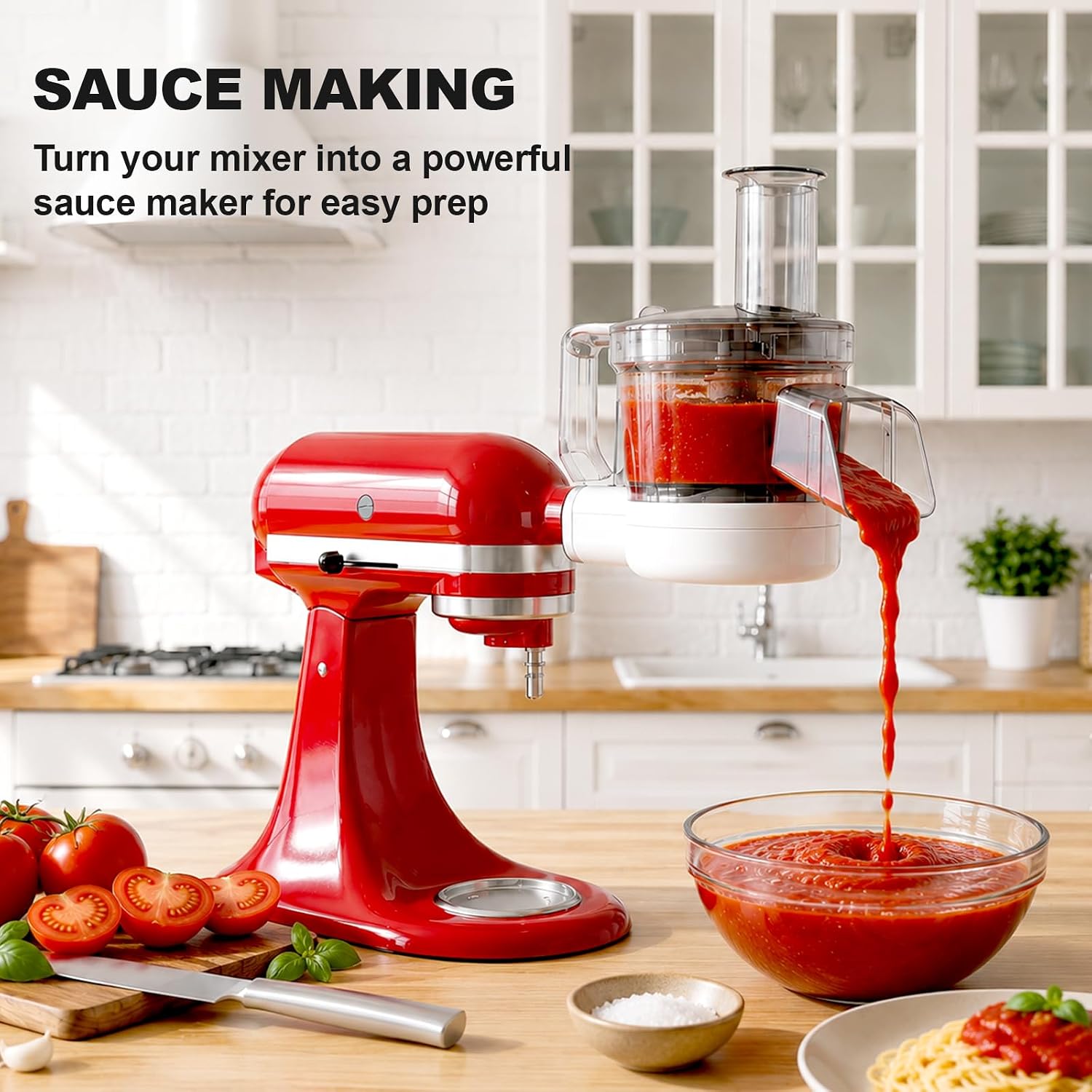 Food Processor for KitchenAid, 5-in-1 Vegetable Food Chopper for KitchenAid, Including Dicing, Shredding, Sauce Grinding, Julienne and Slicing Discs with Storage Case - Image 5