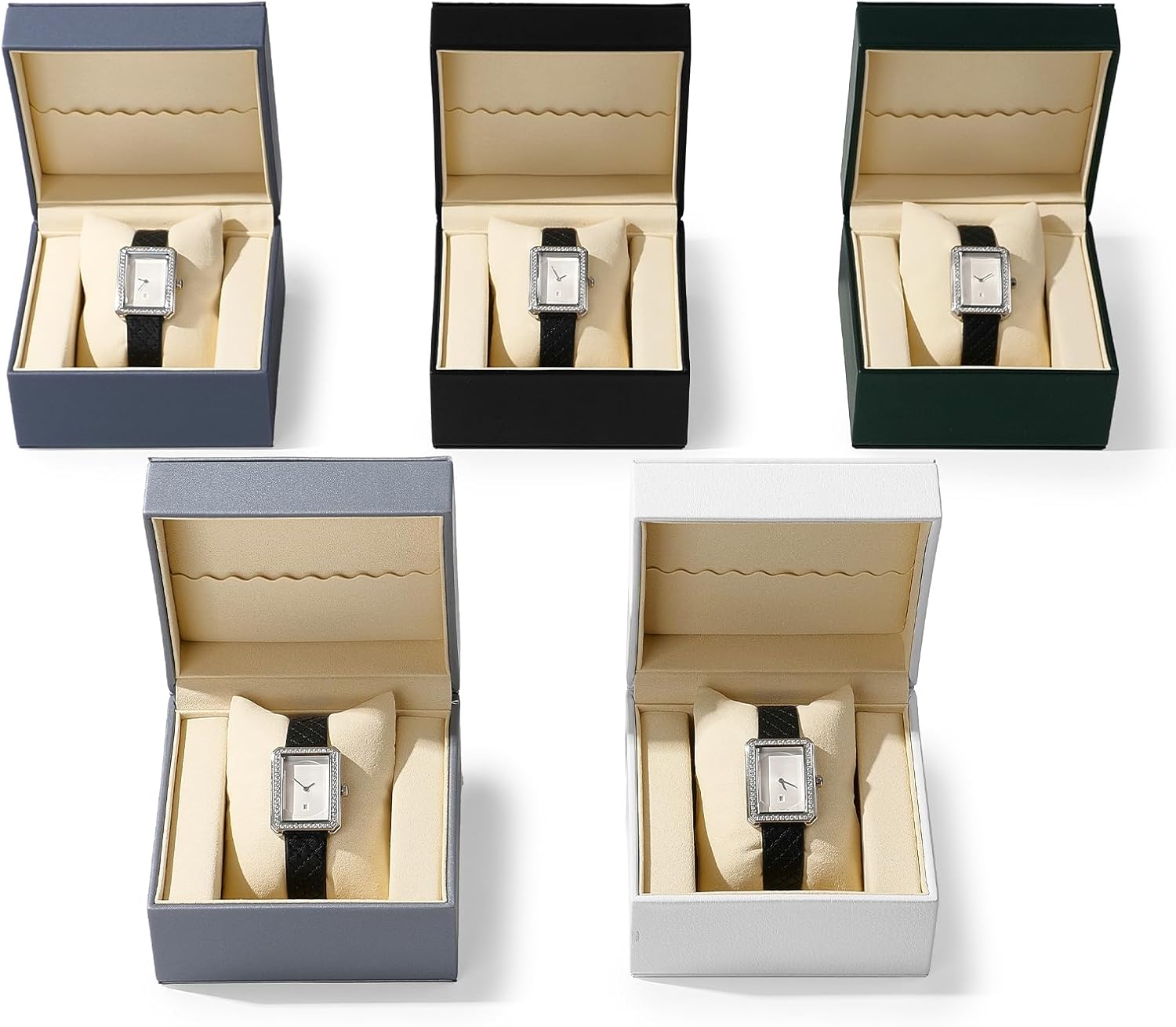 Single Watch Box, PU Leather Luxury Case for Gift & Storage Green | Premium Soft Microfiber Lining, Removable Watch Pillow, Sturdy Hinged Design, For Travel, Fits Most Standard Wristwatches - Image 7