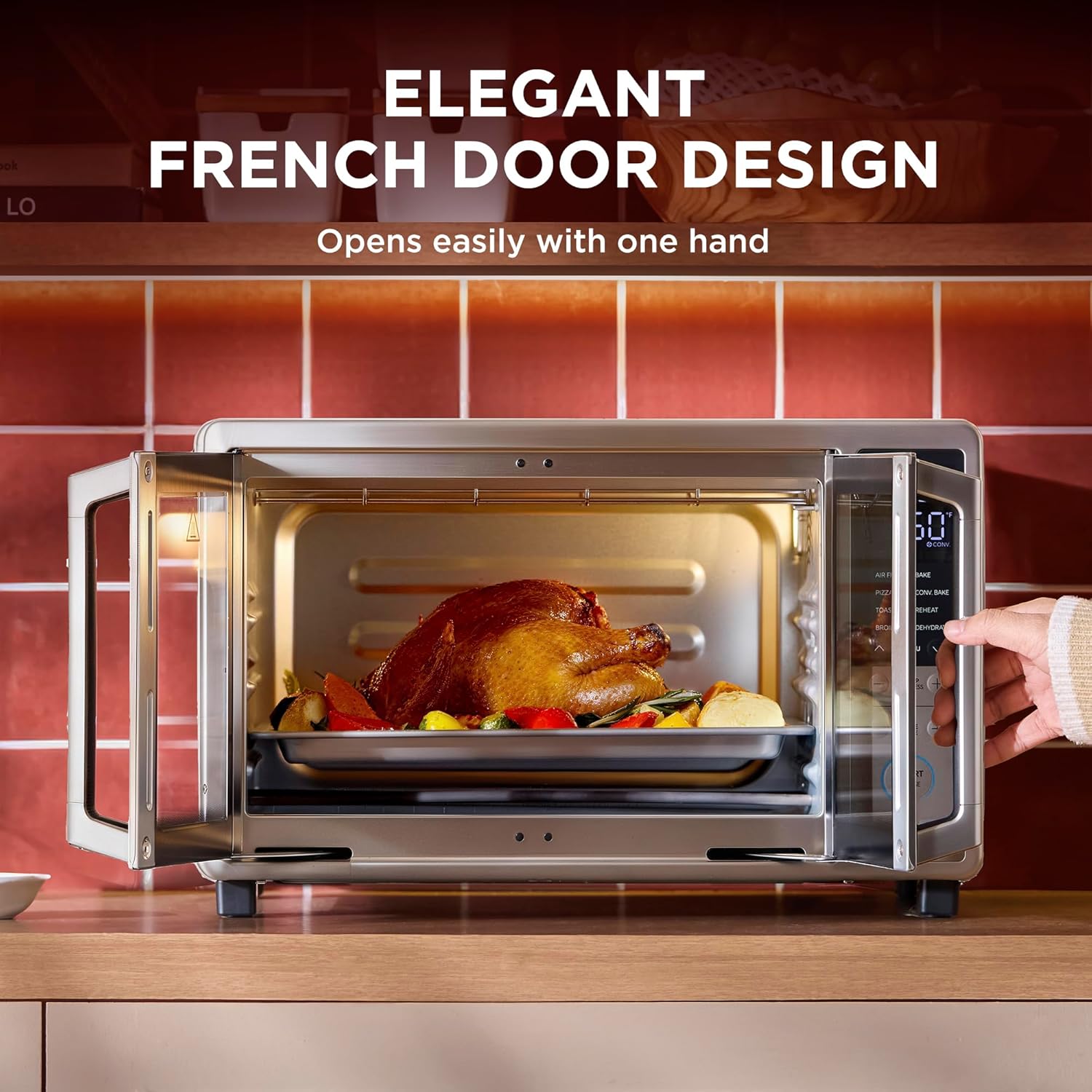 Midea Flexify Slim 8-in-1 French Door Toaster Oven Air Fryer Combo, Compact Countertop Oven with Infrared SpeedHeat, 25 Quart Capacity, Stainless Steel - Image 8