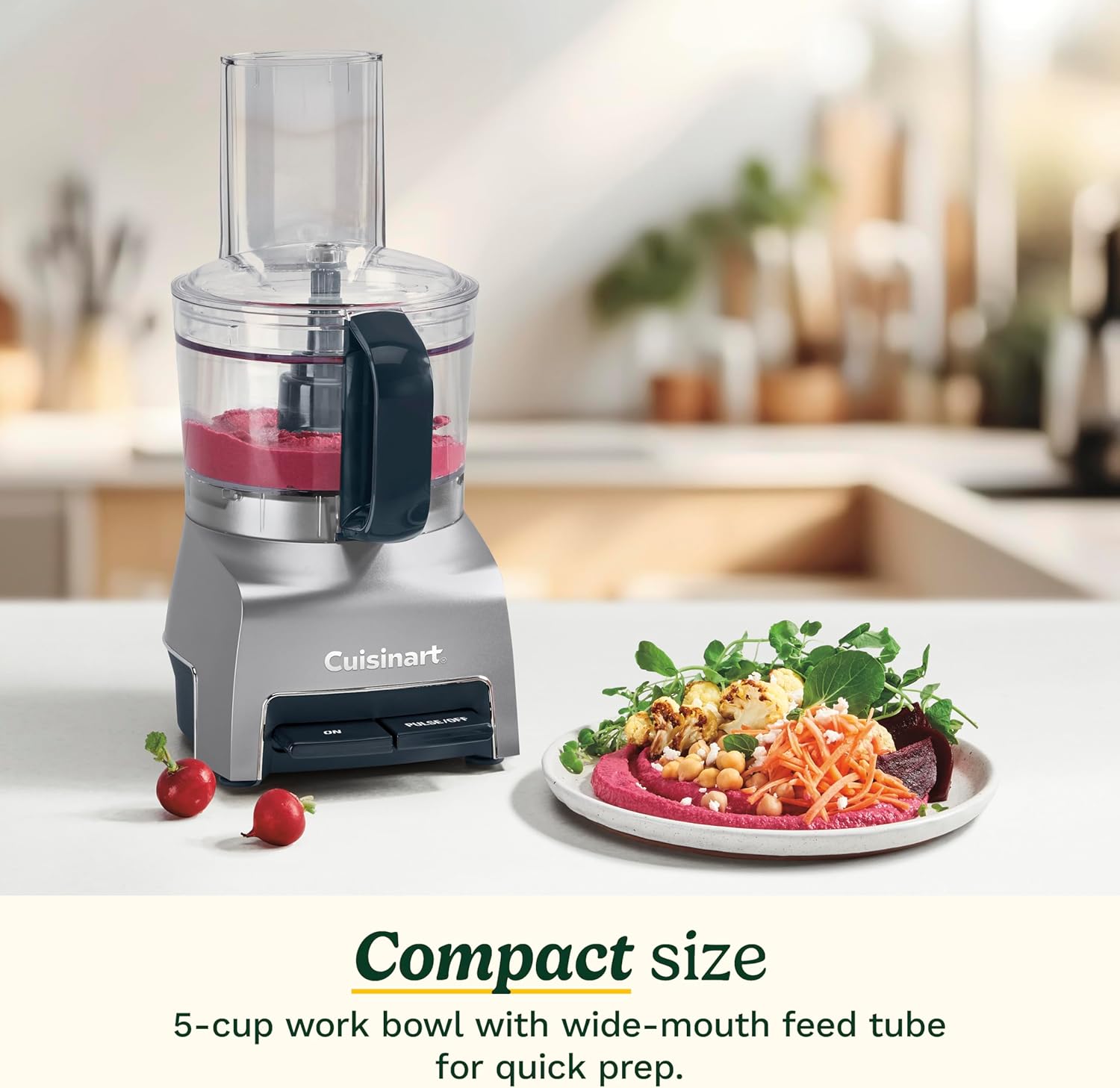 Cuisinart 5‑Cup Chop & Shred Food Processor, Compact Food Chopper, Easy‑Store Design, Silver FP-5 - Image 3