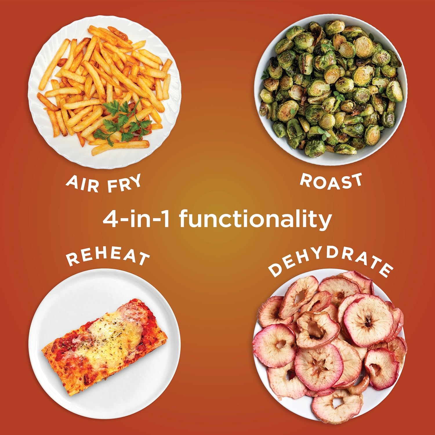 Ninja Air Fryer with Air Crisp | 5 QT Capacity fits up to 4lbs of Fries | 4-in-1 Pro Air Fry, Roast, Reheat, Dehydrate | 400°F Max Temp | 1750 Watts | W/Nonstick Basket & Crisper Plate | Grey | AF141 - Image 4