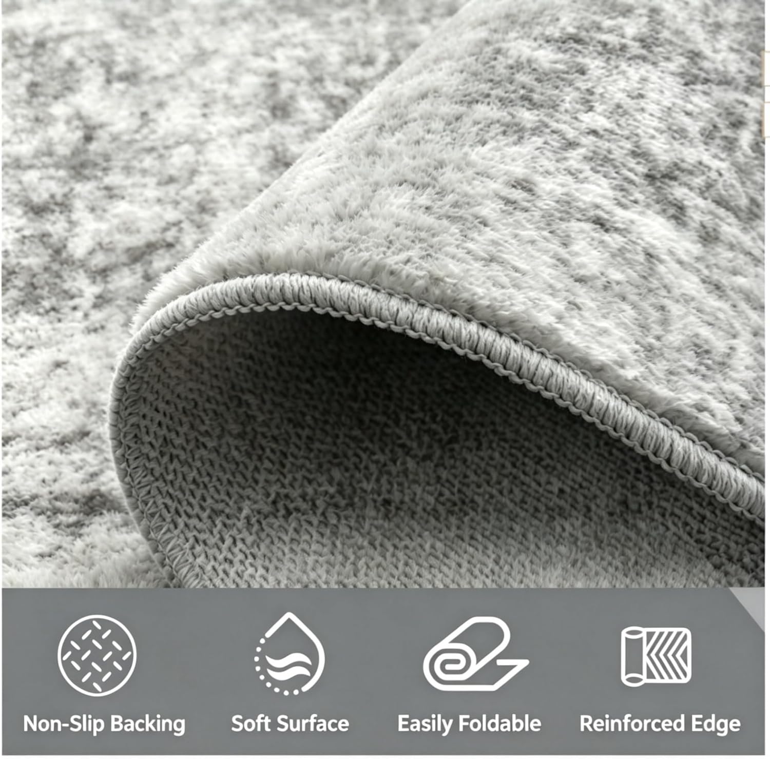 8x10 Area Rugs Washable Living Room Rug-No Slip Soft Carpets Modern Abstract Indoor Floor Stain Resistant Large Carpet for Bedroom Dining Room Farmhouse Nursery Home Office Grey - Image 5