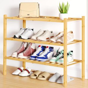 Smiry Bamboo Shoe Rack, 3 Tier Free...