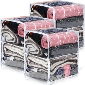 6 Packs Clear Zippered Storage Bags...