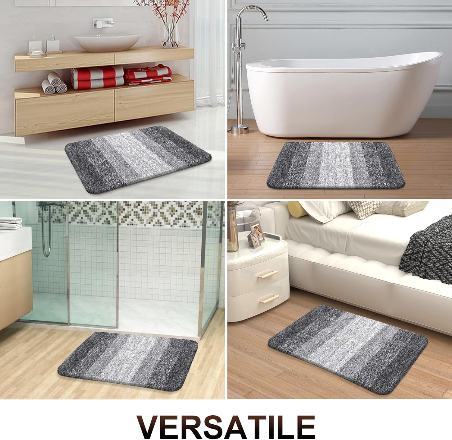 OLANLY Bathroom Rugs Mat 30x20, Extra Soft Absorbent Microfiber Bath Rugs, Rubber Backing, Quick Dry, Machine Washable Bath Mats for Bathroom Floor, Tub and Shower, Home Decor Accessories, Grey - Image 7