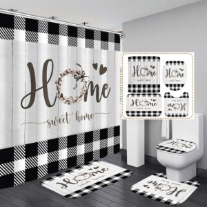 LQCOOL Black and White Shower Curta...