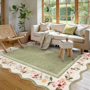 Lahome Floral Scalloped Rug 5×...