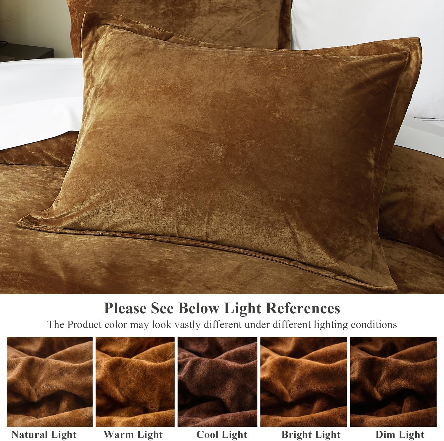 Ivellow Crushed Velvet Comforter Set Queen Lightweight Comforter 5pcs Ultra Soft Breathable Bedding Set Luxury Cozy Flannel Comforter Queen Size (1 Comforter,2 Pillow Shams, 2 Euro Shams) - Image 6