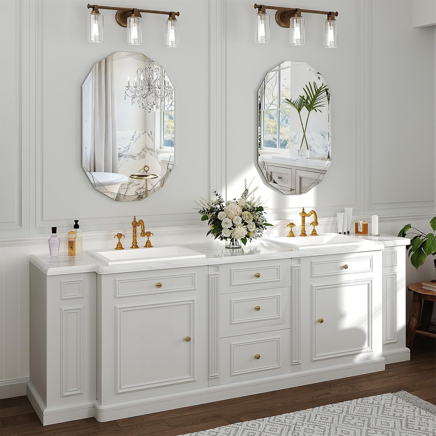 Krymnar 30x22 Inch Beveled Oval Bathroom Mirror, Frameless Copper-Free Silver Mirror, Modern Vanity Mirror, Decorative Wall Mirrors Over Sink for Restroom, Bedroom, Living Room, Bathroom, Entryway - Image 2