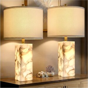 Scenekoy Alabaster Table Lamp Set o...
