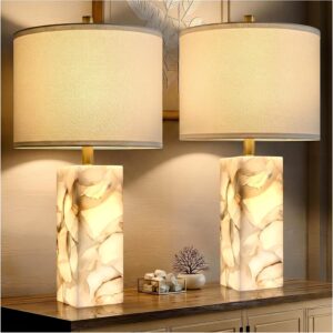 Scenekoy Alabaster Table Lamp Set o...