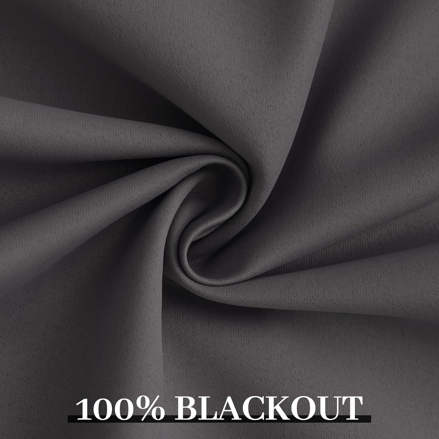Yakamok Room Darkening 100% Blackout Curtains Grommet Window Treatments with 2 Thick Layers-Charcoal Grey Thermal Insulated Drapes Set of 2 Panels for Bedroom Living Room 52 Inches by 84 Inches Length - Image 7