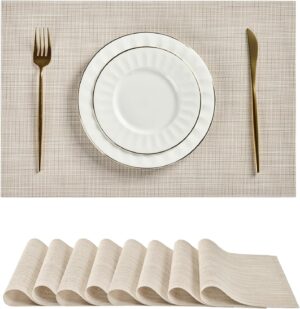 Leetaltree Beige White Placemats Se...