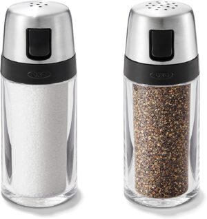 OXO Salt and Pepper Shaker Set, Cle...